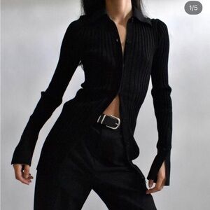 Beaufille Plisse Button Down Blouse